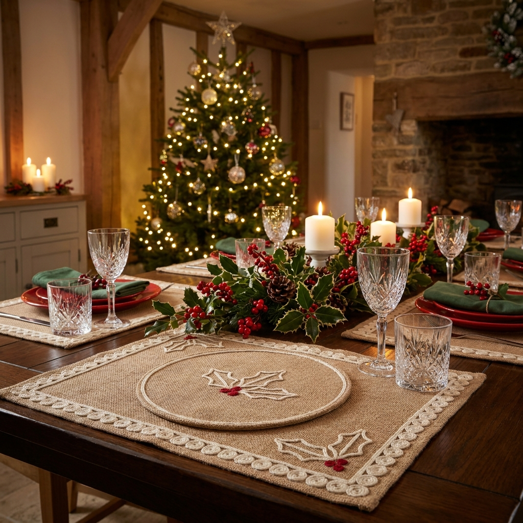 Peças finalizadas na mesa decorada de Natal 4